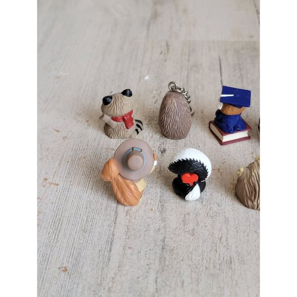 Miniature friends of forest raccoons squirrel Hedgehog owl unique set figure - Picture 10 of 12